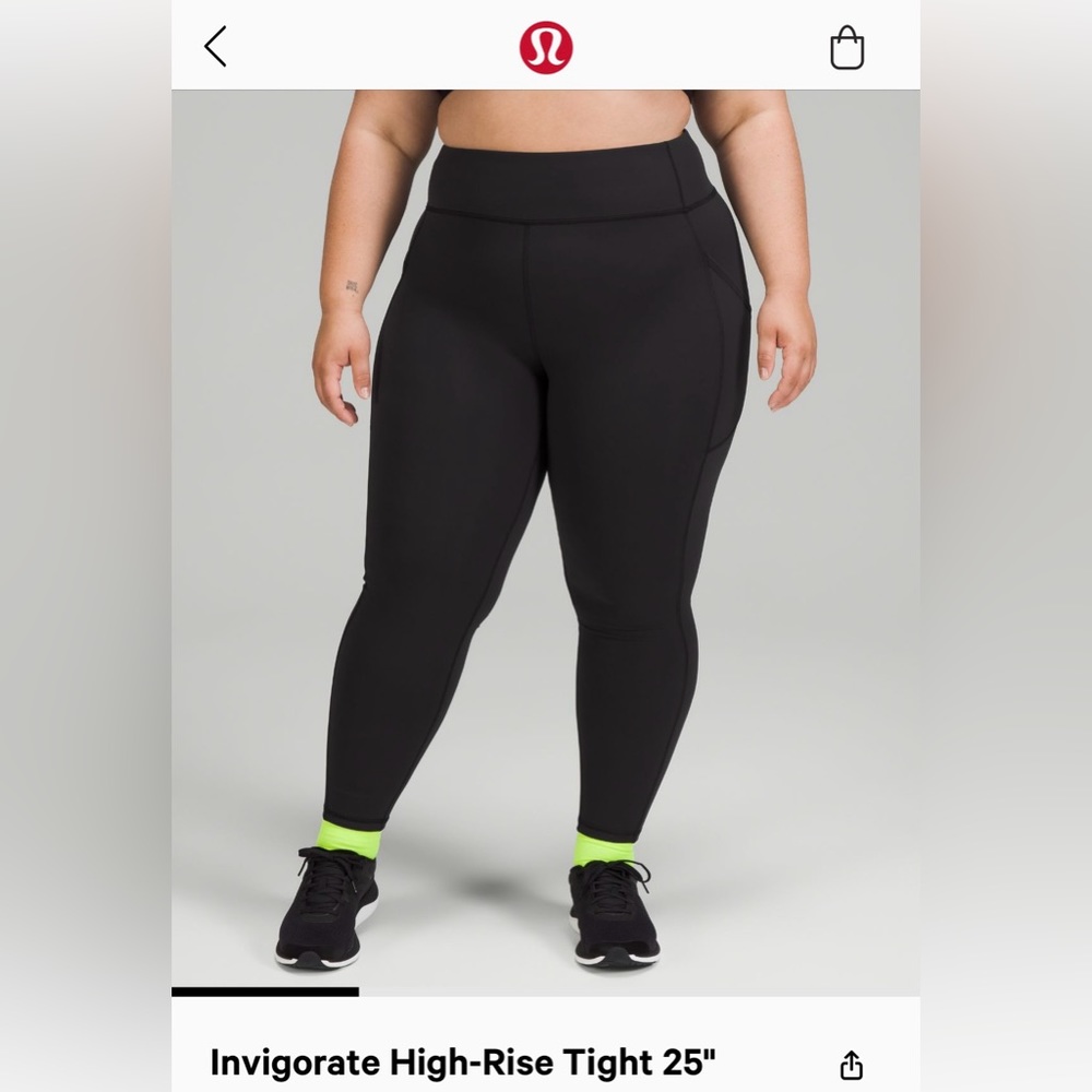Lululemon invigorate right 25” black size 4